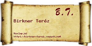 Birkner Teréz névjegykártya